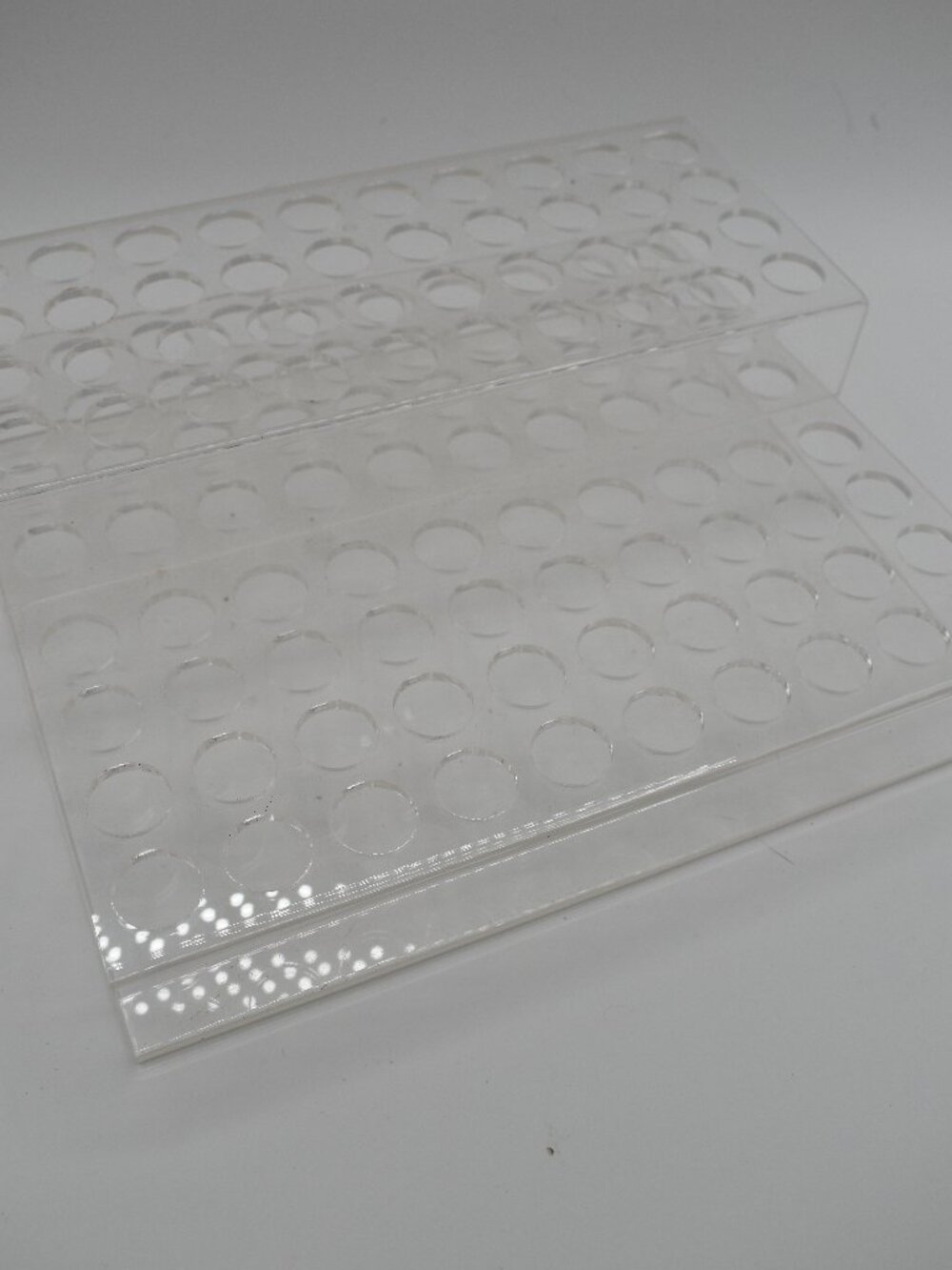 Clear Acrylic Tiered Marker Pen Organizer Stand Multi-Hole Craft Makeup Storage
